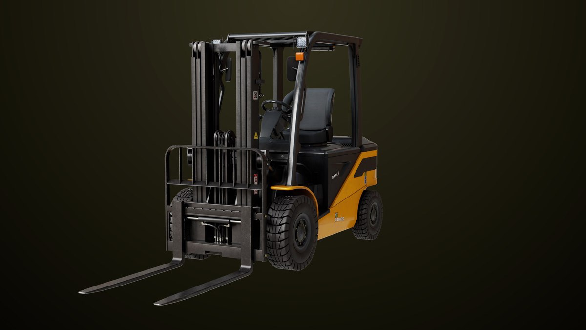 Forklift Trucks and Pallet Yellow Collection URP HDRP Textures