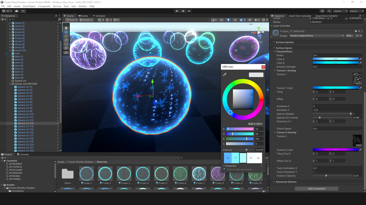 Frozen Ghostly Hologram Shader