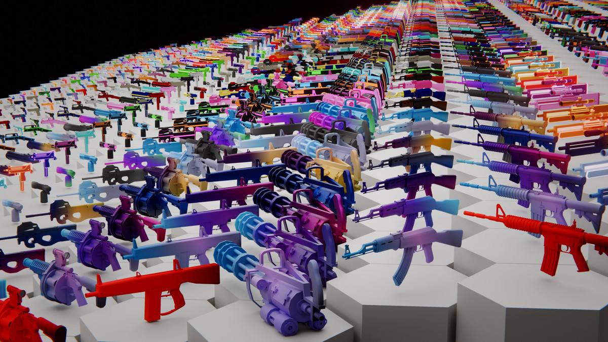 Ultimate Weapon Pack — 23 Guns + 943 Skins (Low Poly, Stylized, FPS/TPS Ready)