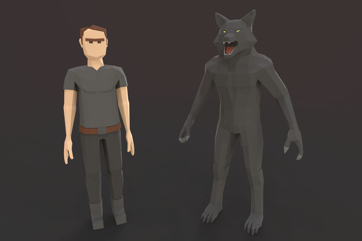 Low Poly Werewolf Pack