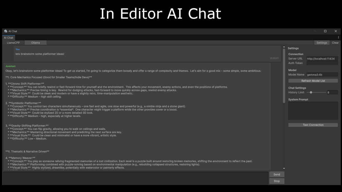 Velesio AIntegration: Self-Hosted AI Bridge For Unity
