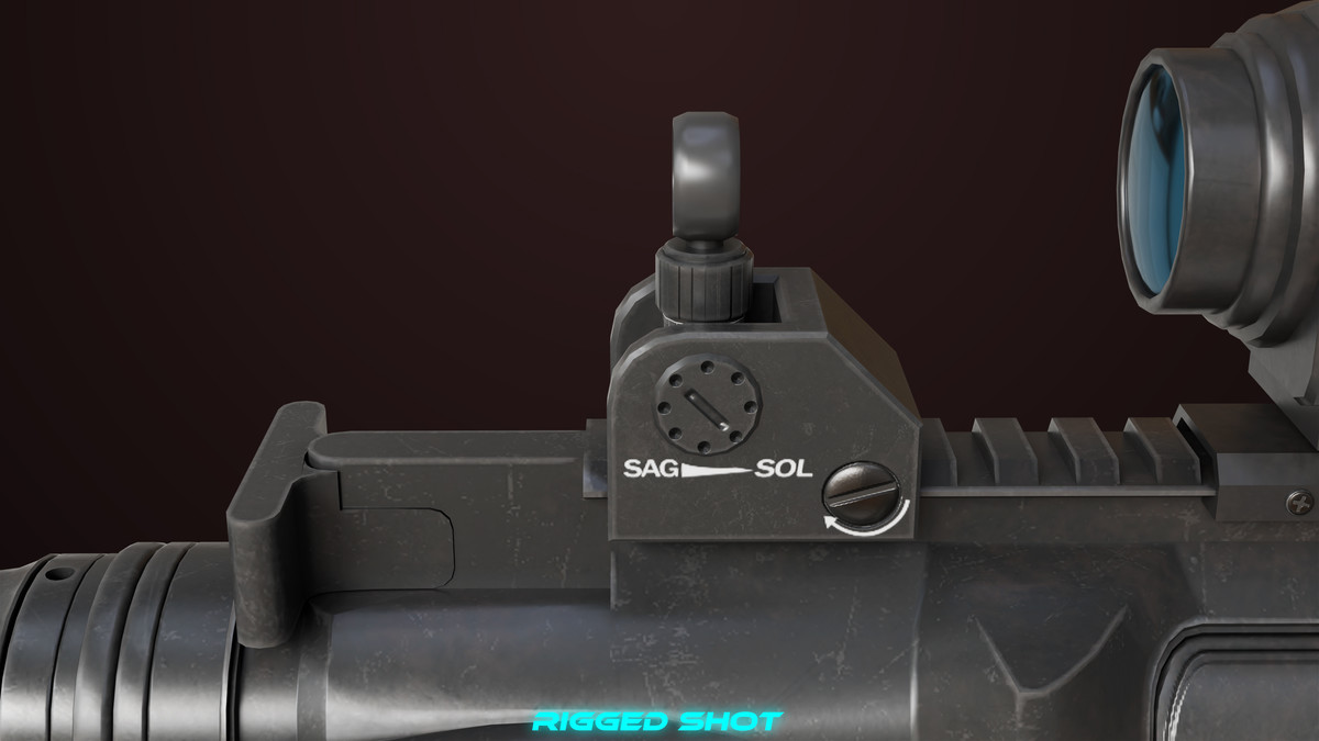 Machine Gun 17 Black URP HDRP Textures