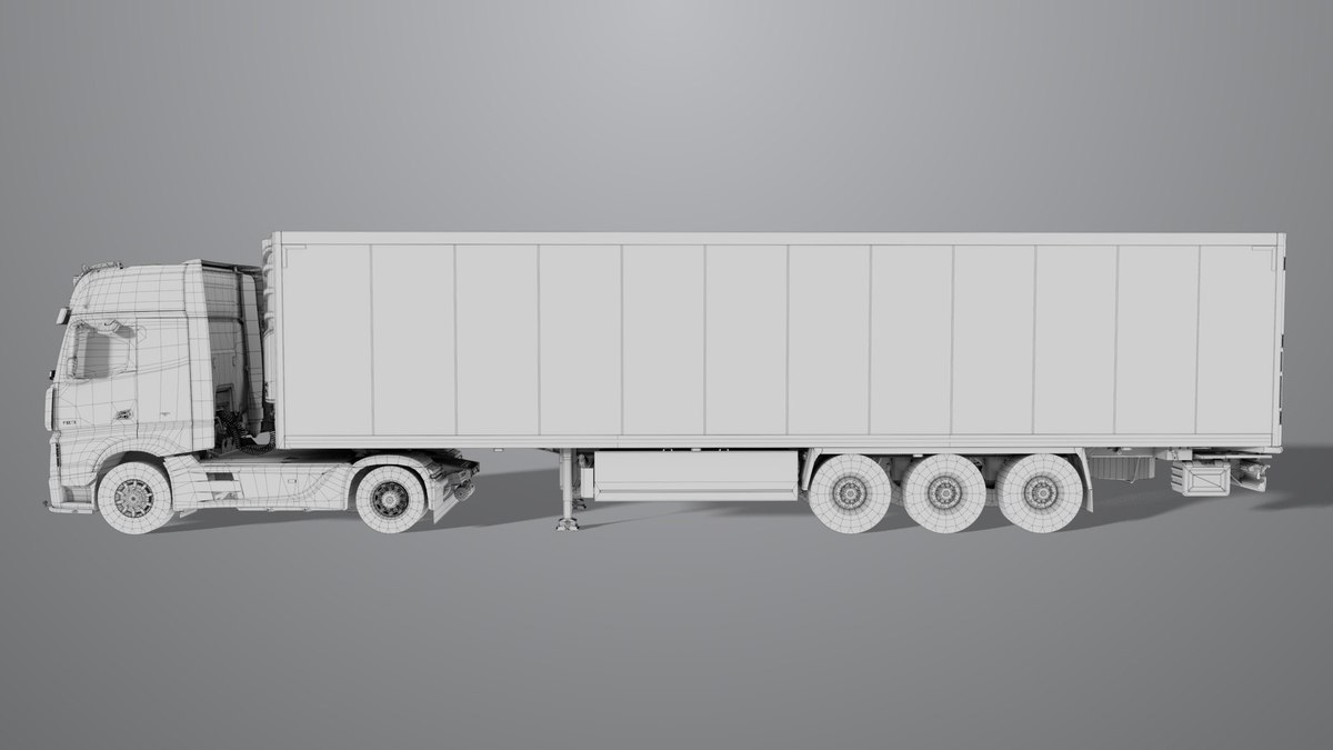 Heavy Truck 03 Refrigerator Trailer Interior URP HDRP Textures