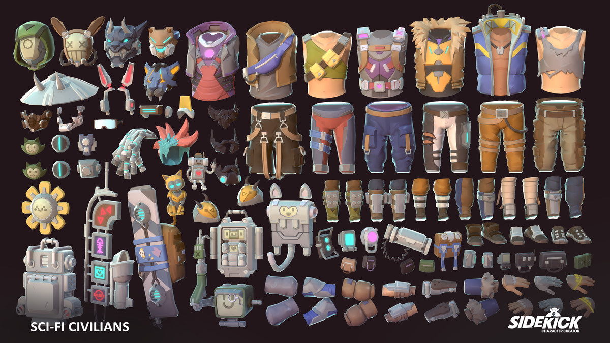 Sci-Fi Civilians – Sidekick Modular Characters by Synty