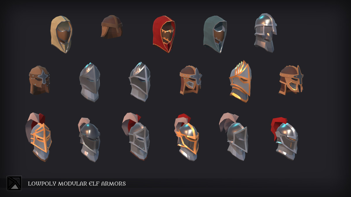 Lowpoly Elves Modular Armors - MEDIEVAL FANTASY SERIES