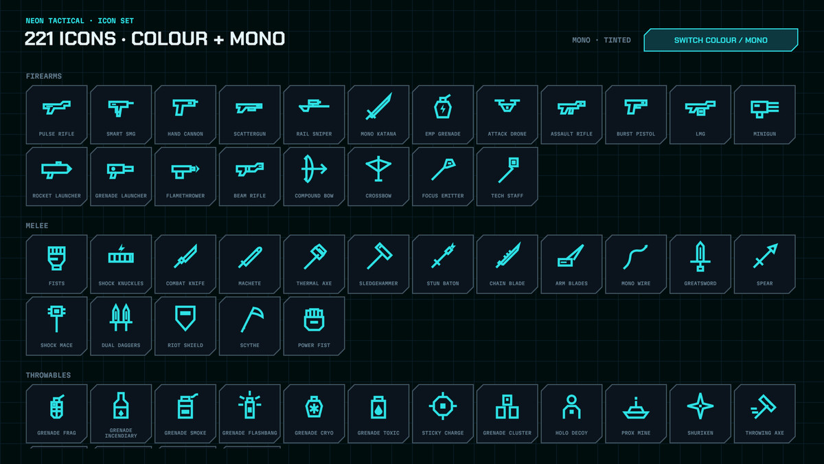 Neon Tactical — Cyberpunk HUD & Menu Kit
