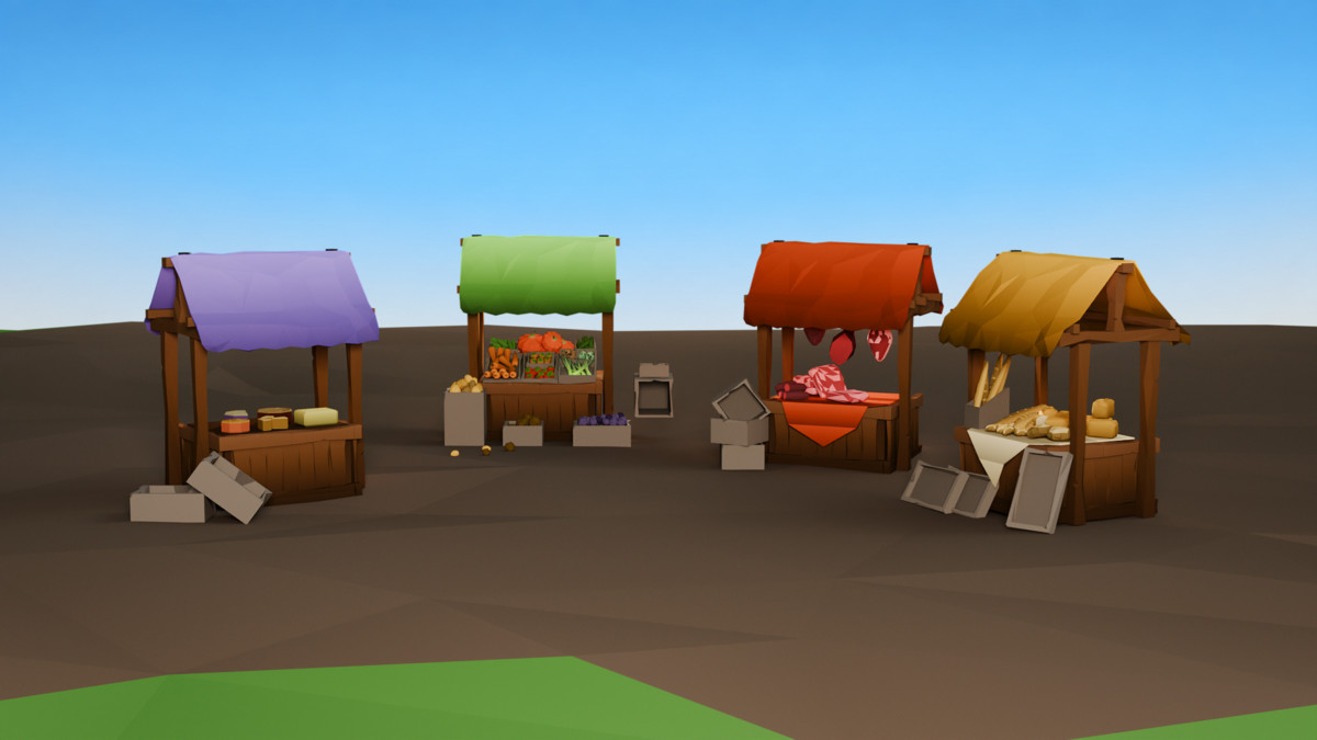 Medieval Market & Props Pack - Mini World Studio