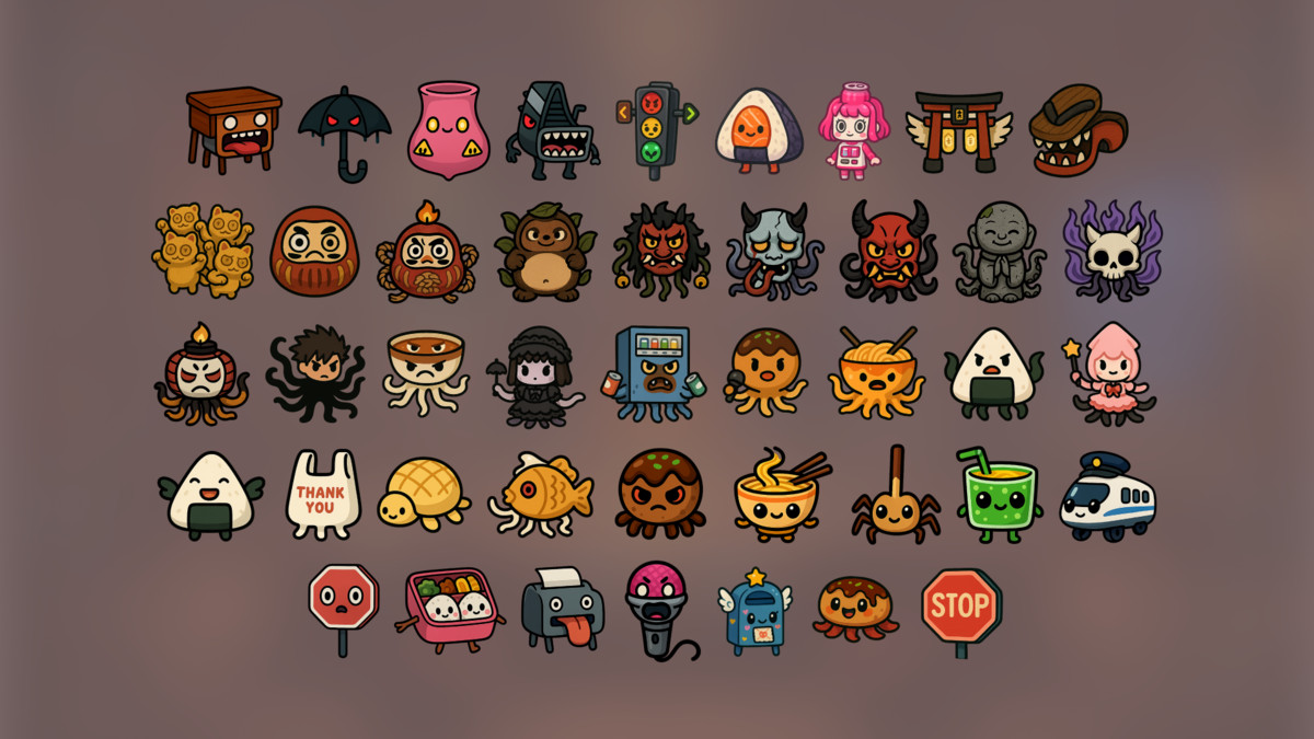 Chibi Yokai & Kawaii Monster Pack Japanese Cute Creatures & Characters