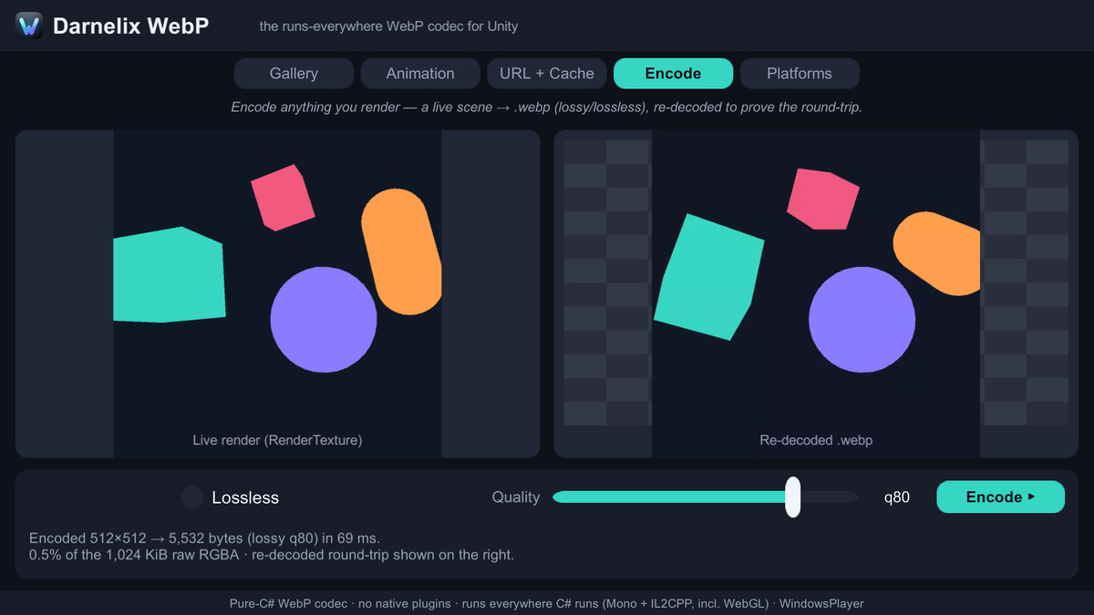 WebP for Unity