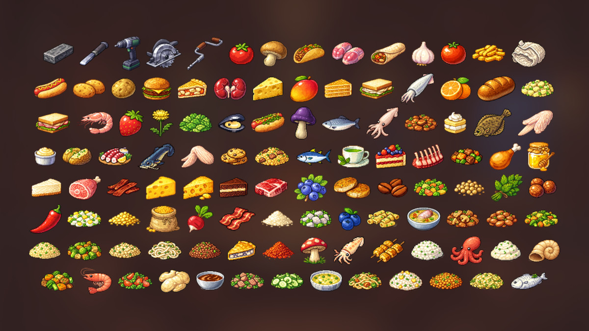 Ultimate Pixel Game Icons Pack for RPG, Survival, Crafting and Action Games