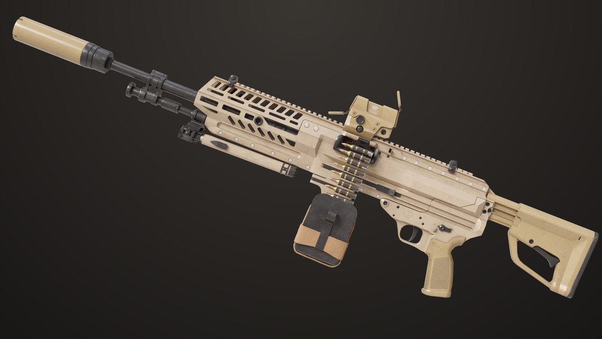 Machine Gun 14 Brown URP HDRP Textures