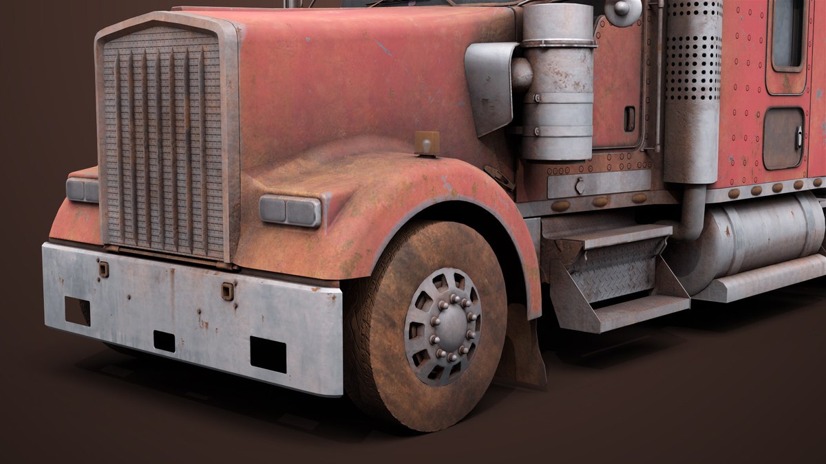 Heavy Truck 02 Chassis Old Dusty URP HDRP Textures