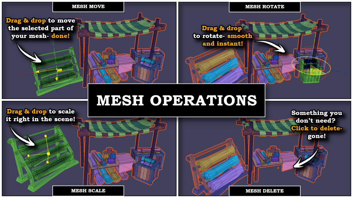 Mesh God 3000 – Mesh Extractor, Pivot & Shading Tools