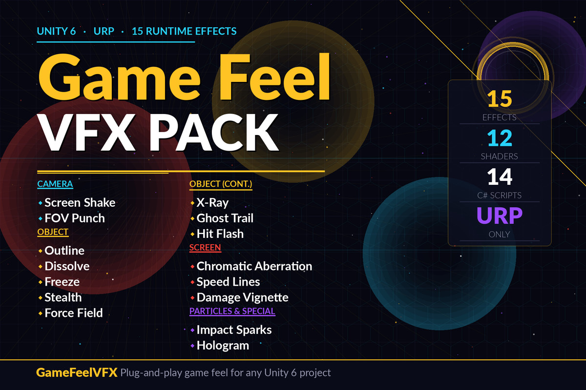 Game Feel VFX Pack - Screen Shake, Hit Flash, Outline & More | URP