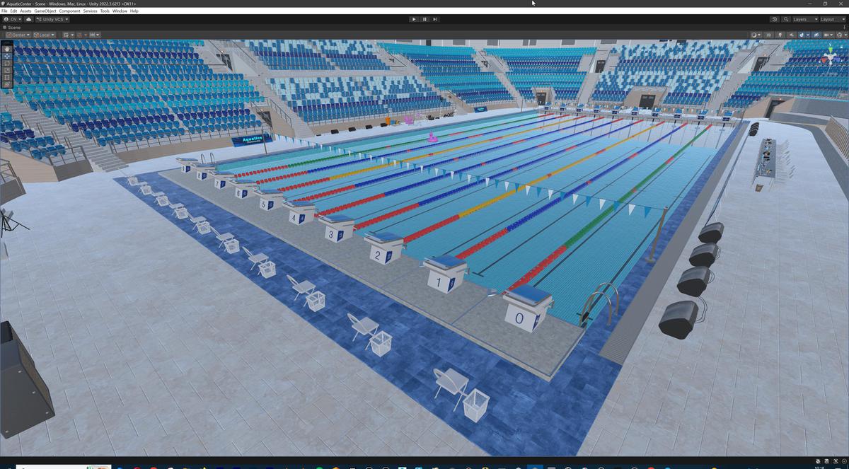Olympic Aquatic Center Swimming Pool Modular Environment 3D