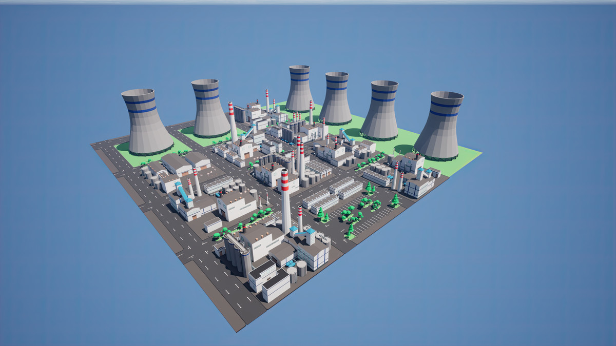 Modular Low Poly Factory [Desktop & Mobile]