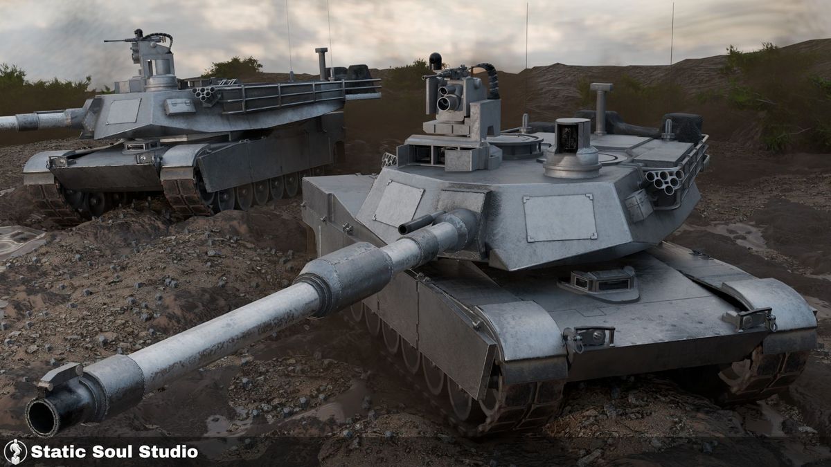 M1A2 Abrams Battle Tank Pack ( 8 Skin Design , Customizable Pieces , Optimized )
