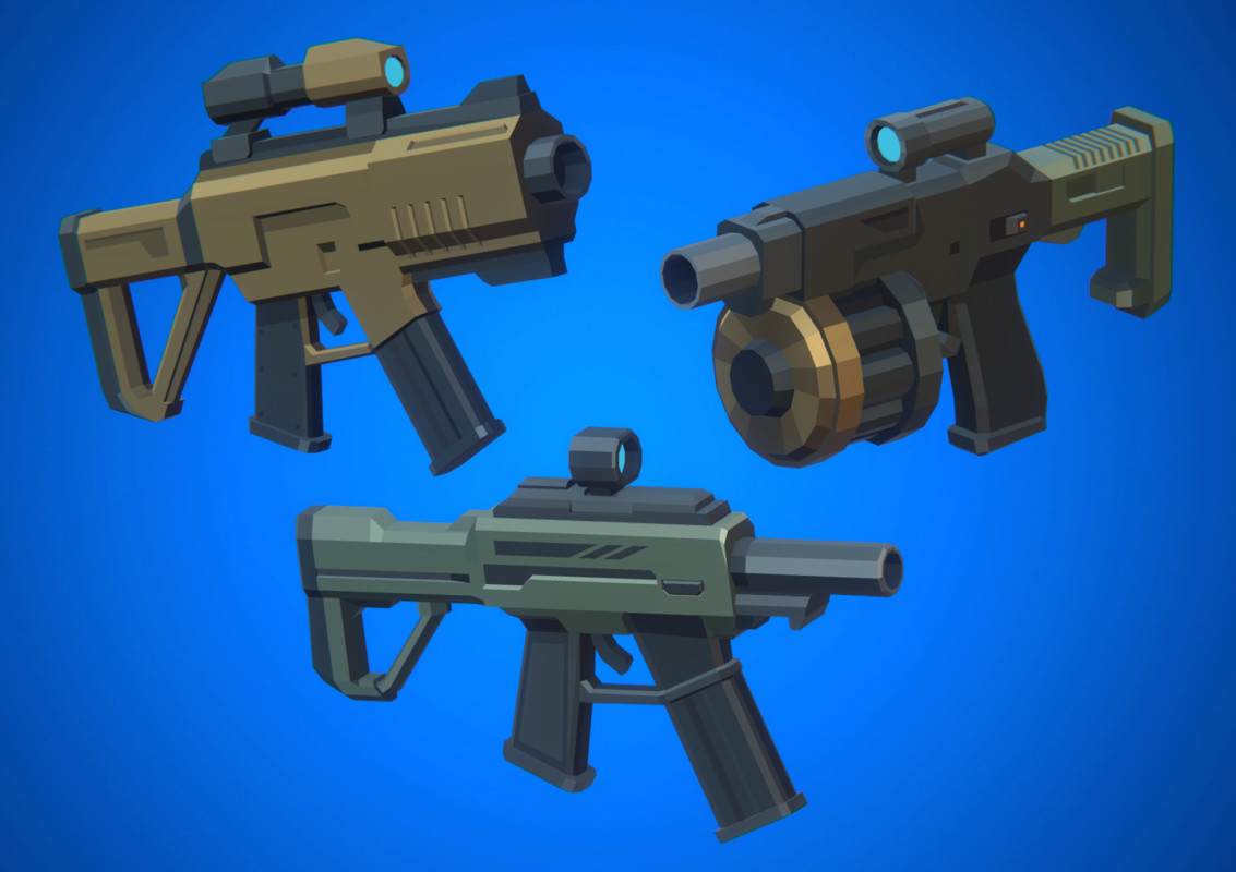 Sci-Fi Low Poly Guns Pack - Sector Delta | Cosmic Retro