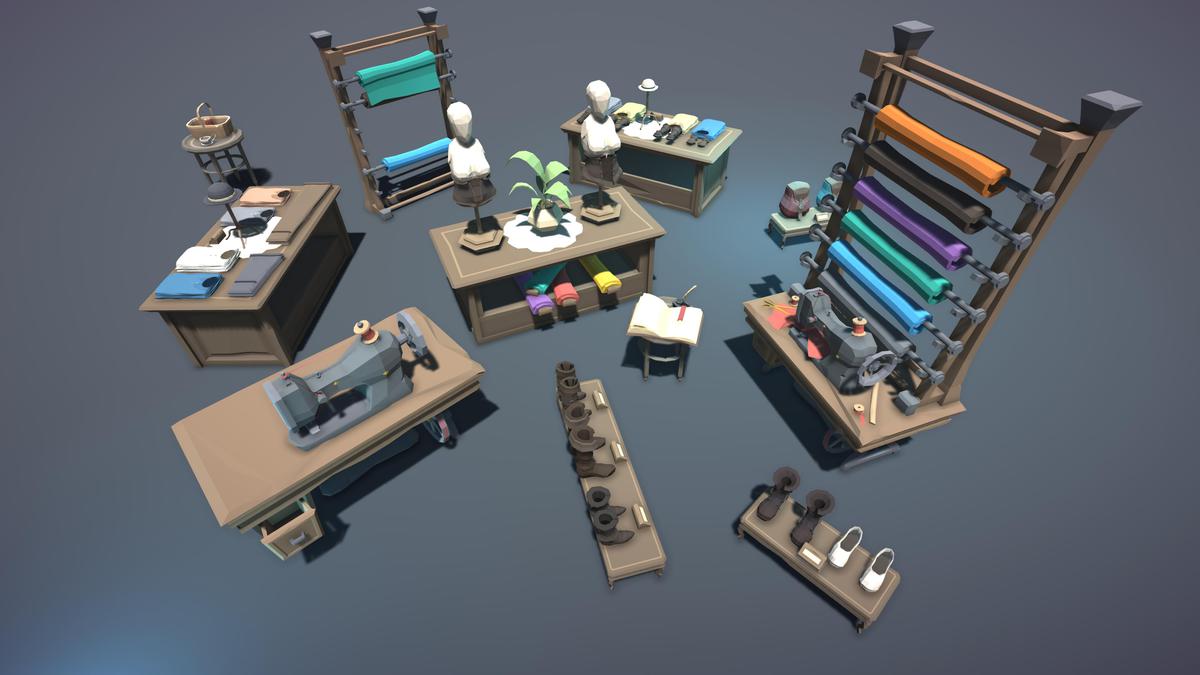 STYLIZED Fantasy Clothing Shop - Low Poly 3D Art