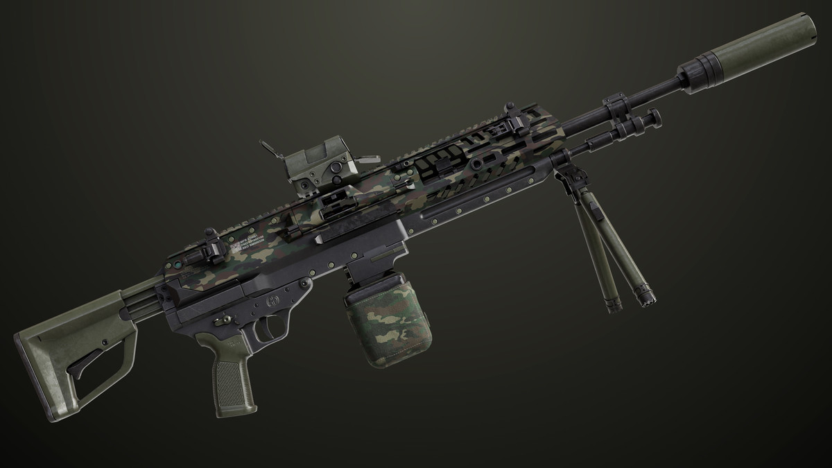 Machine Gun 14 Military Green URP HDRP Textures