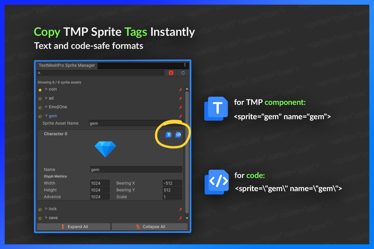 TextMeshPro Sprite Manager