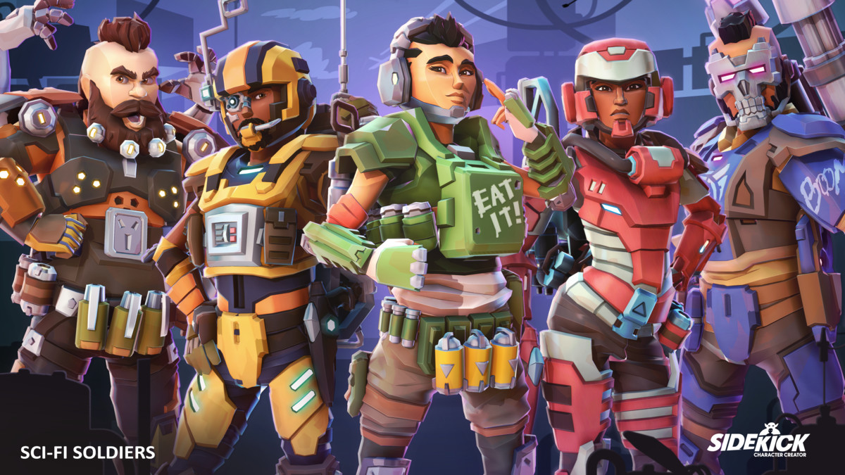 Sci-Fi Soldiers – Sidekick Modular Characters by Synty