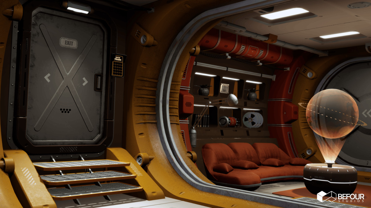 Retro Sci-Fi Research Cabin Environment