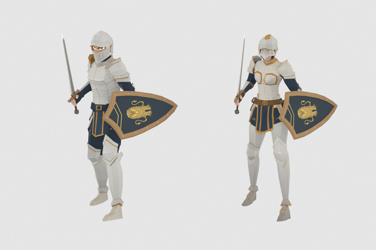 Stylized Knight Warriors Pack - Animated Characters (Male & Female)