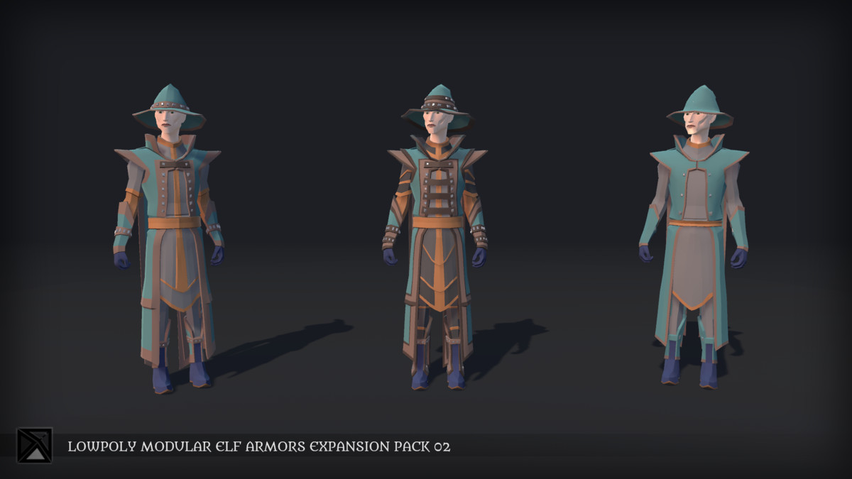 Lowpoly Elves Modular Armors Ex2 - MEDIEVAL FANTASY SERIES
