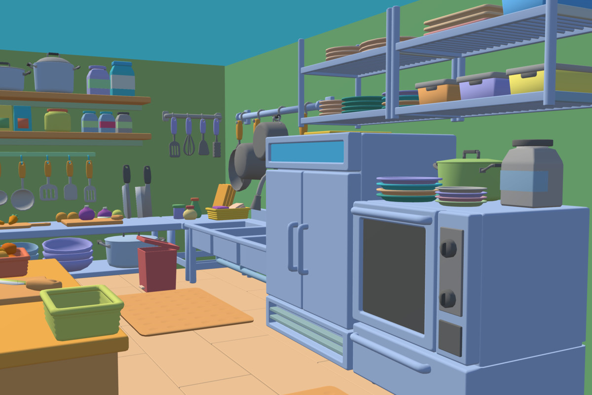 Cute Low Poly Kitchen Pack - Colorful Interior Props