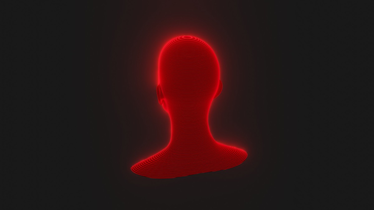 Sci-Fi Red Hologram Male Female Heads 3D Model Pack - Animated, Blend Shapes