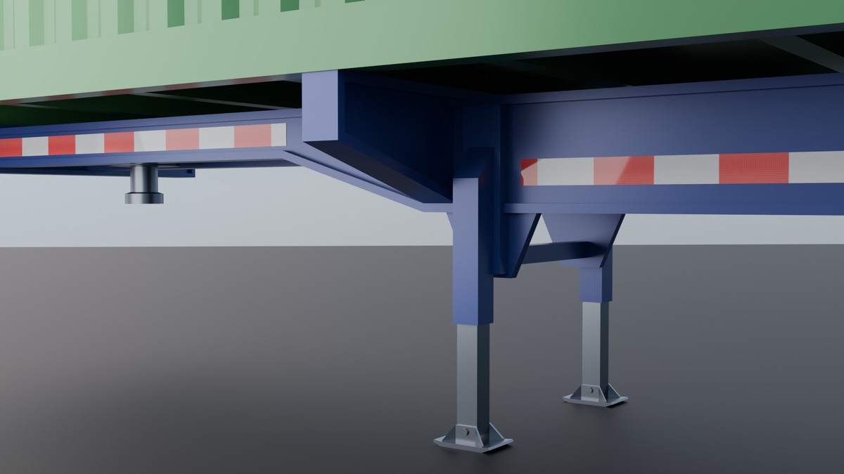 European Semi Truck + Container Trailer | Custom Logo, Openable Doors, Interior