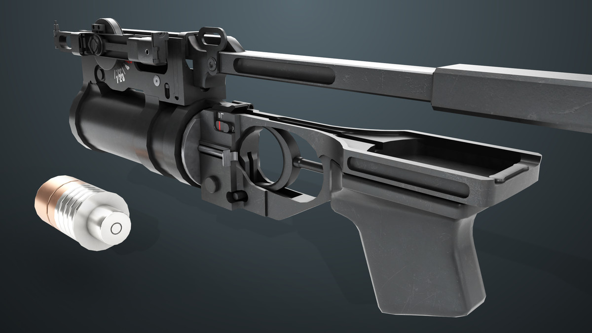 Grenade Launcher 03 Standalone Black URP HDRP Textures