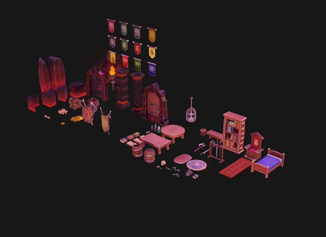 Complete Fantasy Dungeon Creator – Modular 3D Assets + Props + Ambience + SFX
