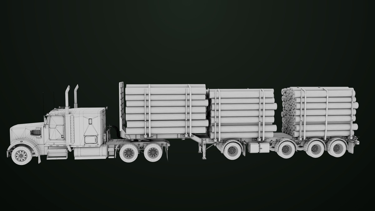 Truck 07 Log Trailer with All Loads Collection