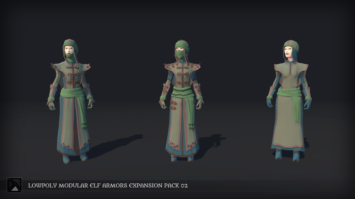 Lowpoly Elves Modular Armors Ex2 - MEDIEVAL FANTASY SERIES