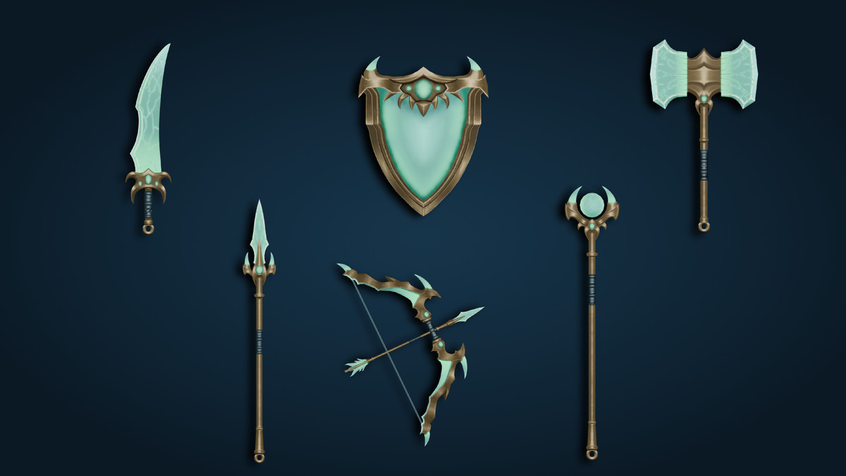 Hand-painted Fantasy Weapons: Cosmic, Ghost, Fire & Medieval