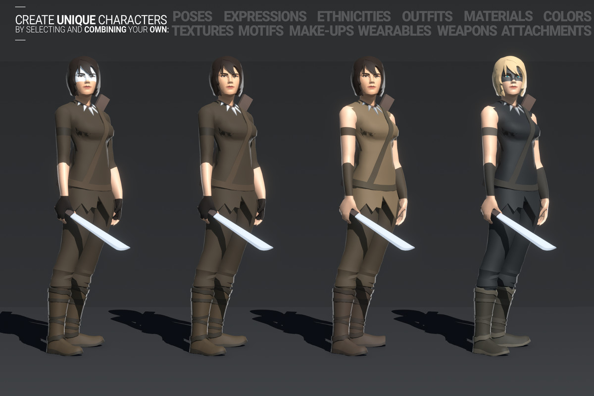 Polyquest Heroes: Warrior I Huntress