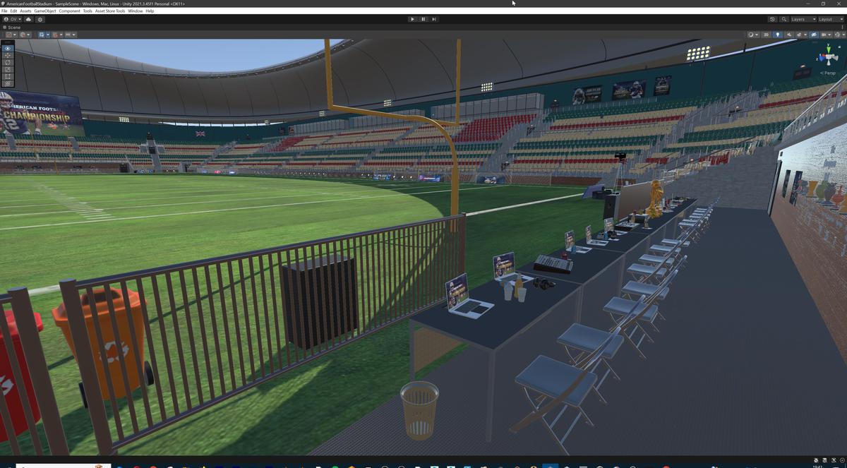 Modular American Football Stadium 3d Environment - Exterior, Interior, Props