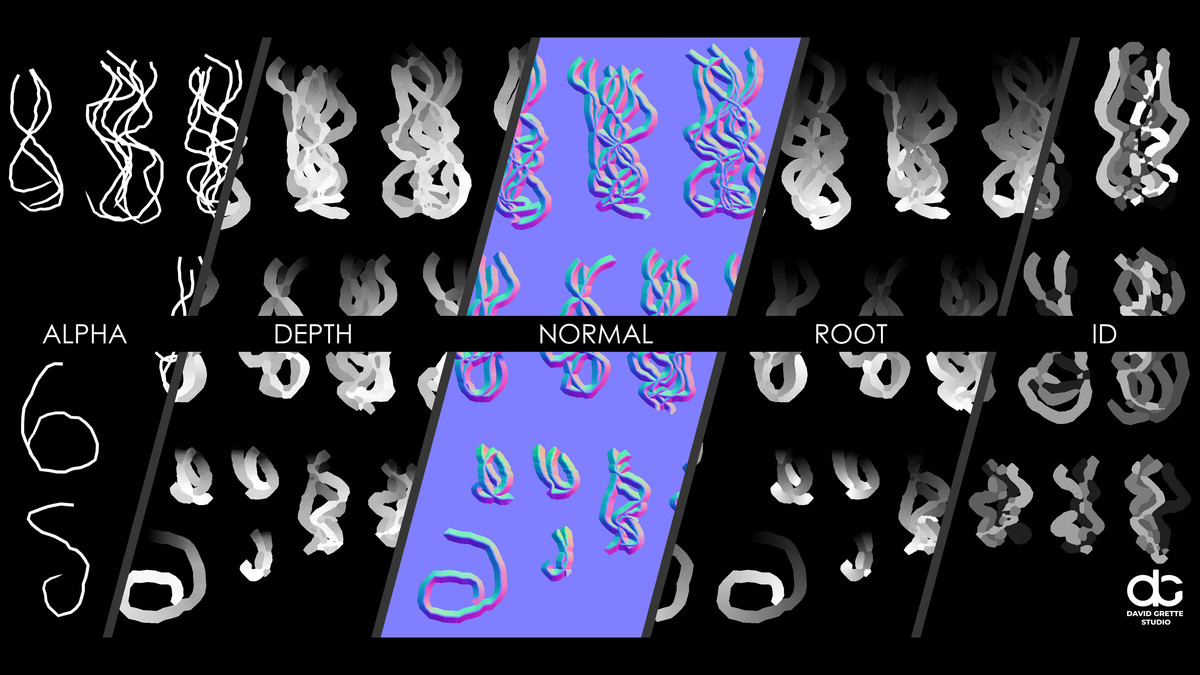 Realistic male hairstyles, pack #5 | Rigged hair, game-ready, low-poly