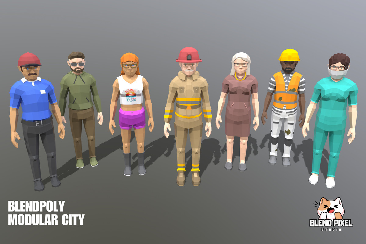 BlendPoly Modular City - Low Poly Assets