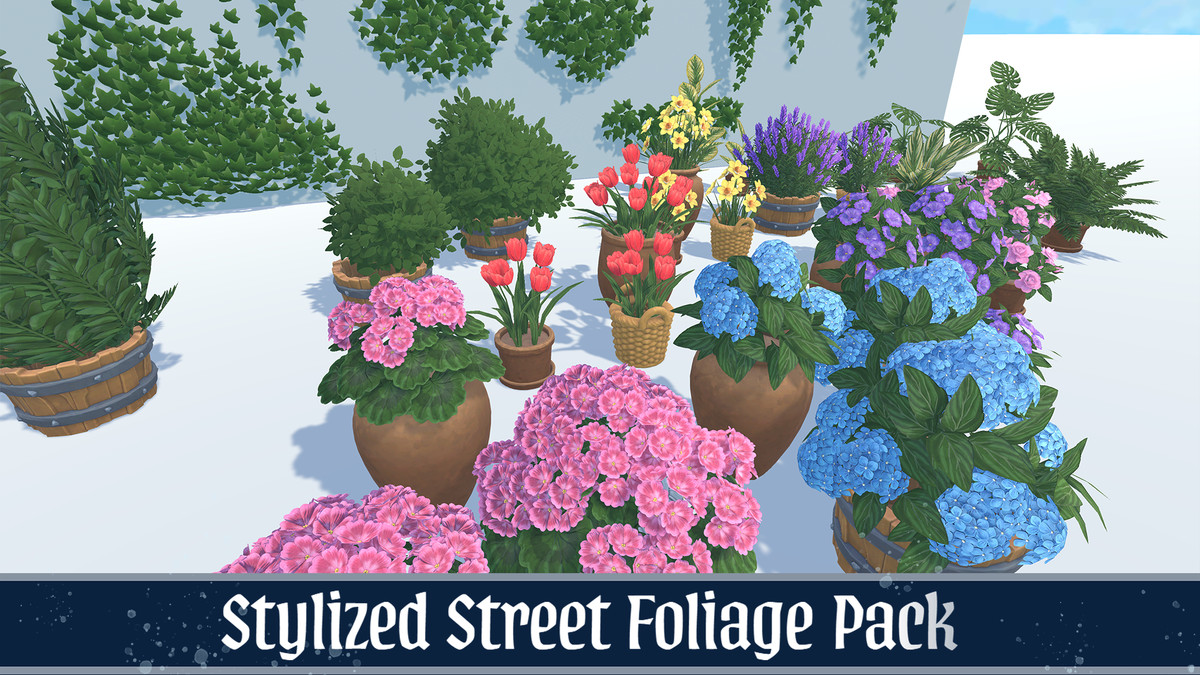 Stylized Street Plants Flowers Ivy Vines Pack