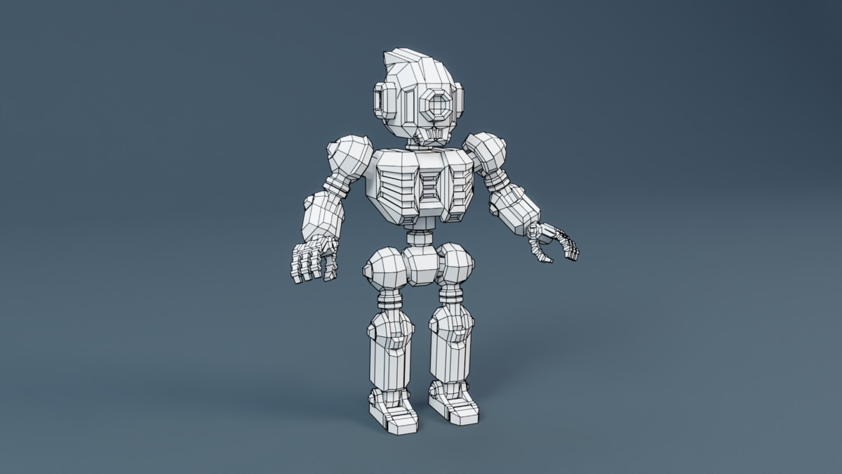 Sci‑Fi Robot X-25.2 Low‑Poly Stylized