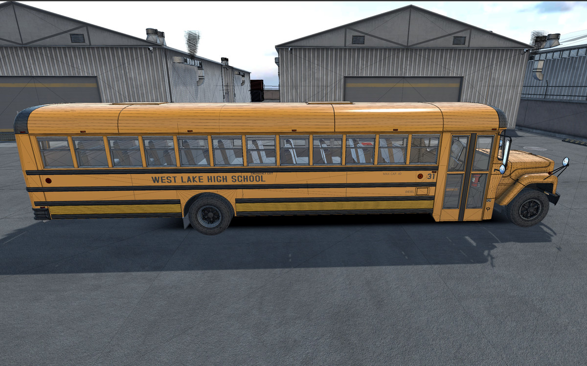 80s generic american school bus