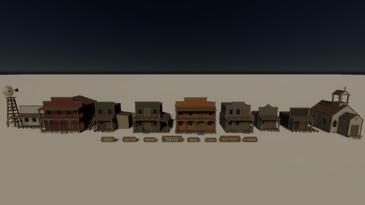 Wild West Town - Realistic Buildings Pack