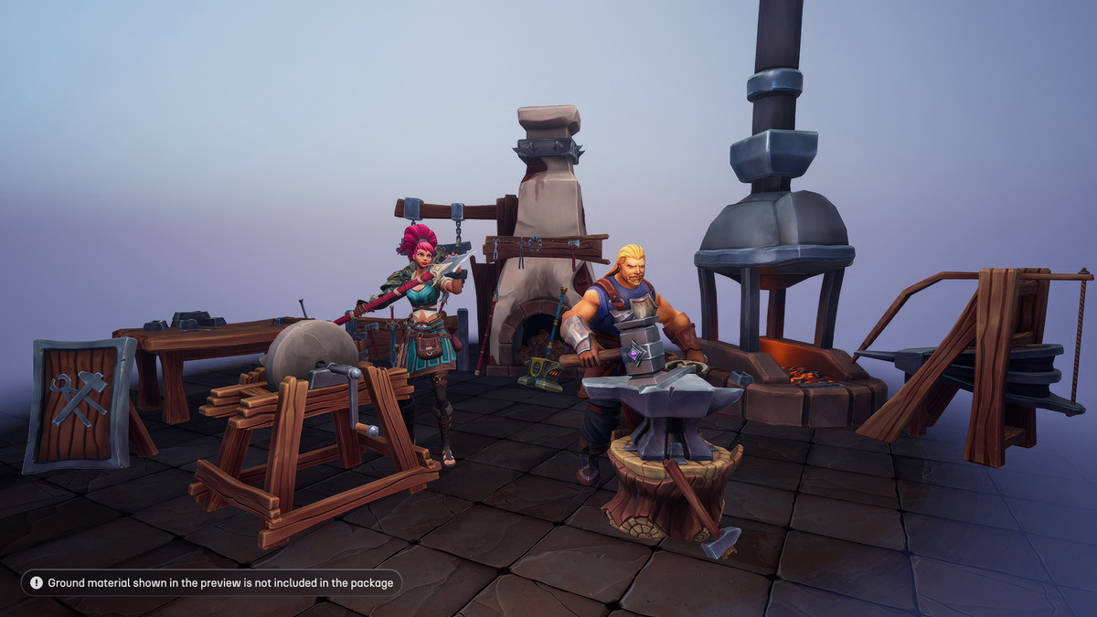 Stylized Blacksmith’s Forge: NPCs & Props Pack