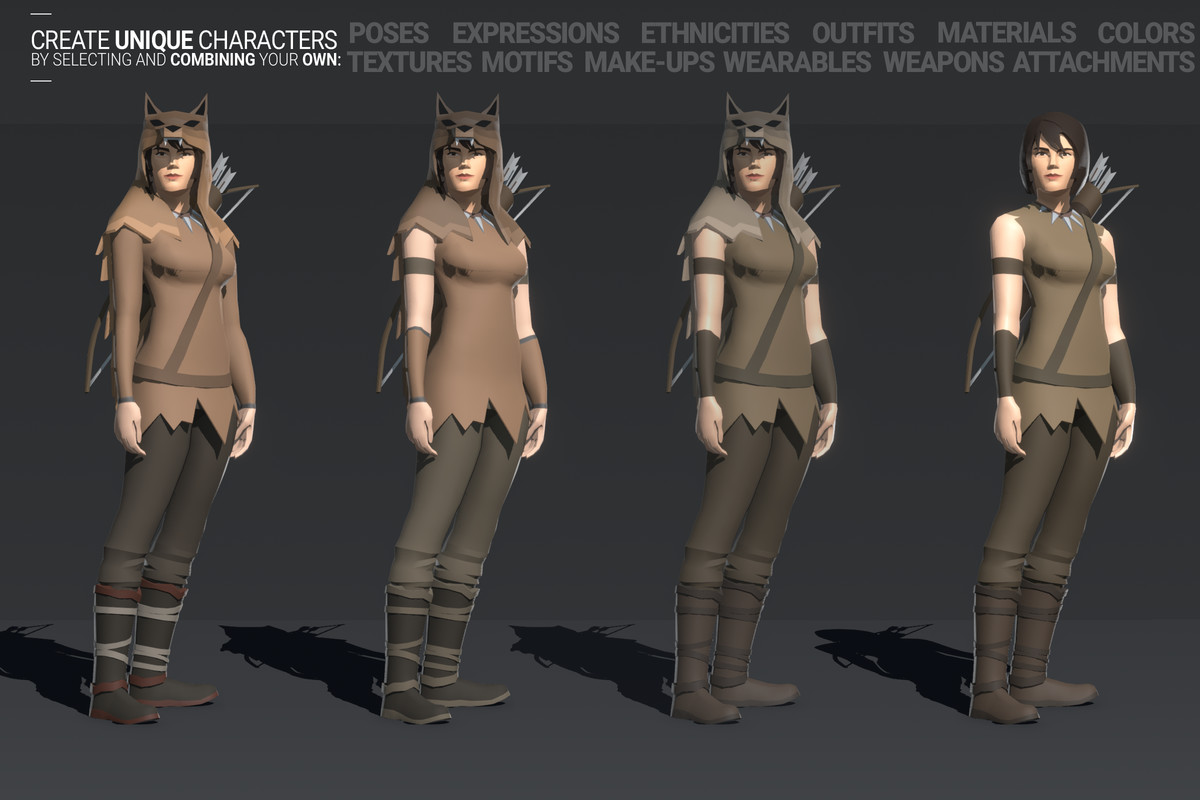 Polyquest Heroes: Warrior I Huntress