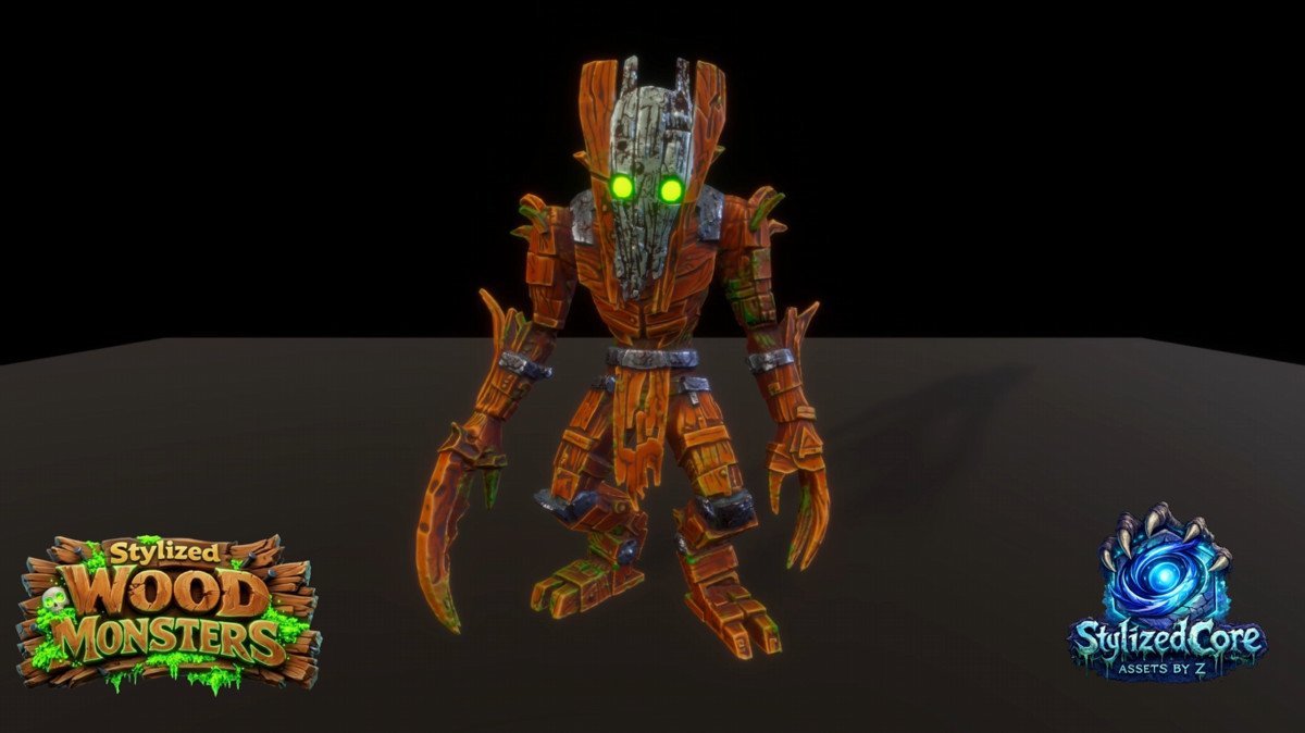 Wood Monsters Pack 1 – 4 Stylized Animated Creatures (LOD + Skins)