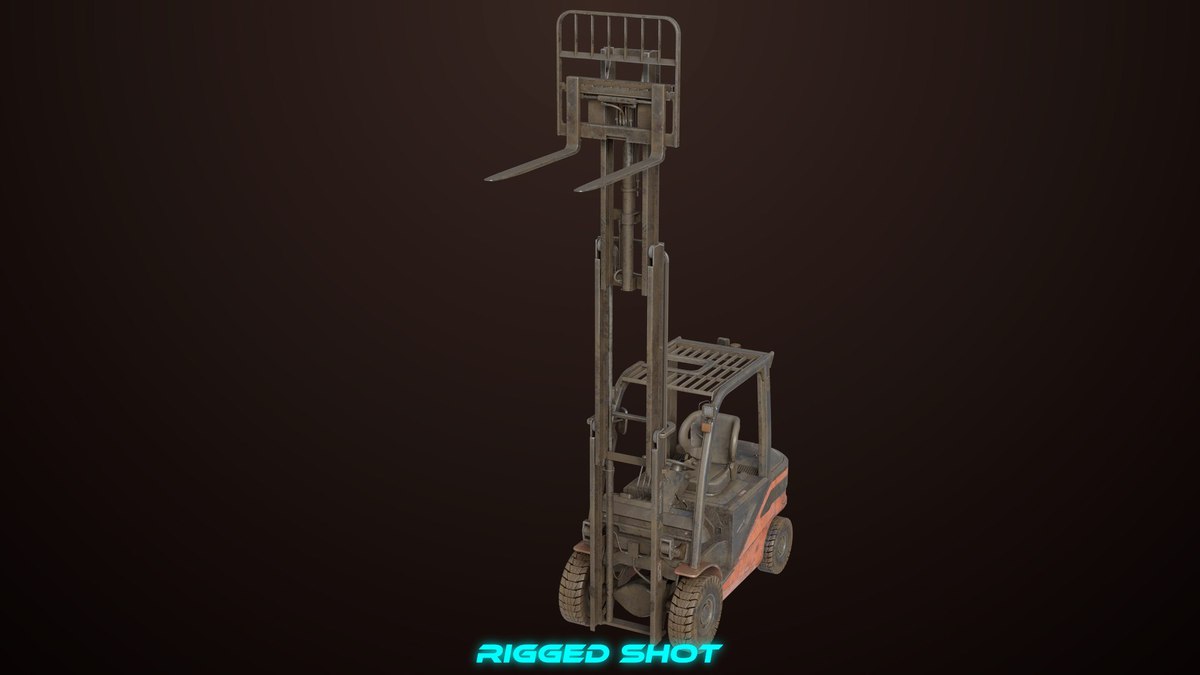 Old Dusty Forklift Truck03 Orange URP HDRP Textures