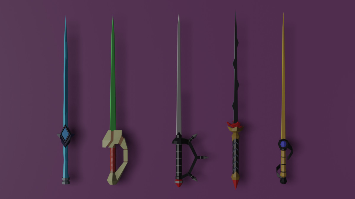 70 Unique Low Poly Fantasy Weapons Pack